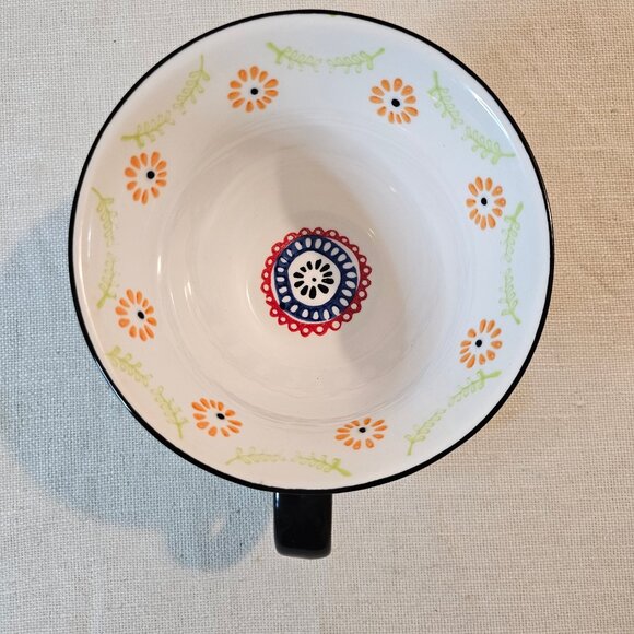 Signature Large Boho Stoneware Latte Coffee Mug Cup x 2 - Picture 11 of 11